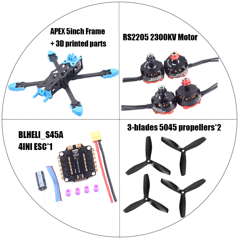 Een APEX 5-inch FPV-droneframe - Drone Kit Octocopter recensie en prijs